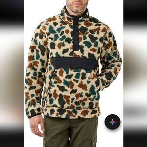 Carhartt Relaxed Fit Fleece Pullover Men's Size Medium Duck Camo Snap 0J4991-M